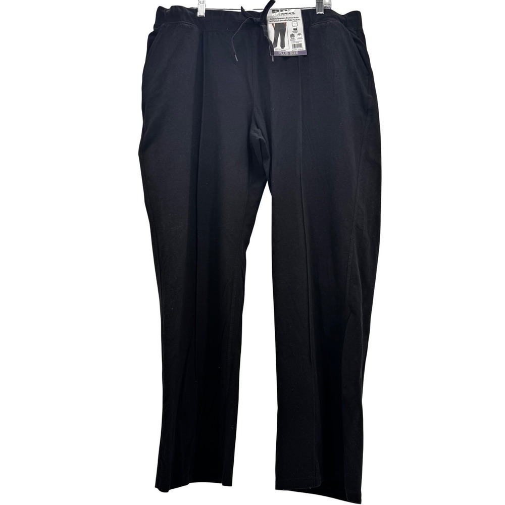 RBX Active Women Bootcut Pants 3X‎ Black Cotton Spandex Pintuck Detail NWT
